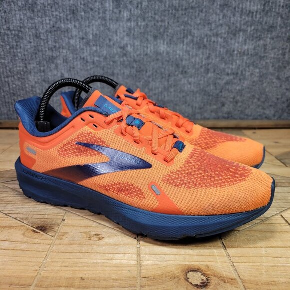 Brooks Launch 9 Mens 8D Orange Blue 1103861D854 Running Athletic Sneakers - Picture 1 of 14